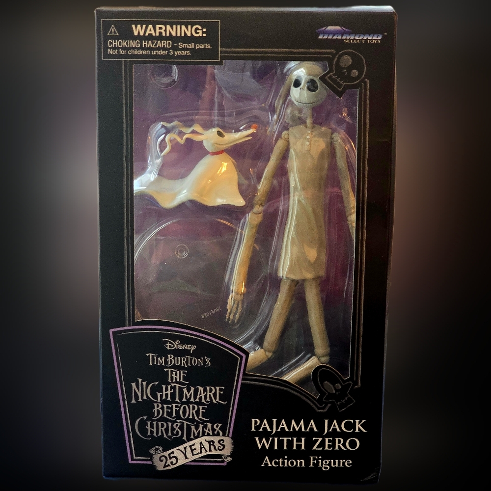 Disney The Nightmare Before Christmas 25 Years Pajama Jack & Zero Figure Set.